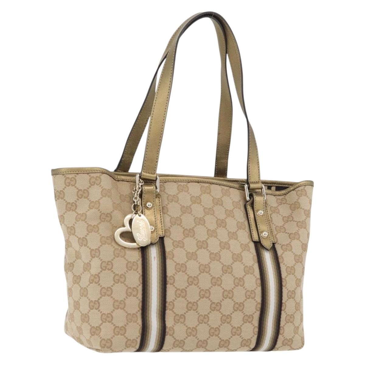 Gucci Jolicoeur Gg Canvas Beige Canvas Tote Bag Bag (Pre-Owned)
