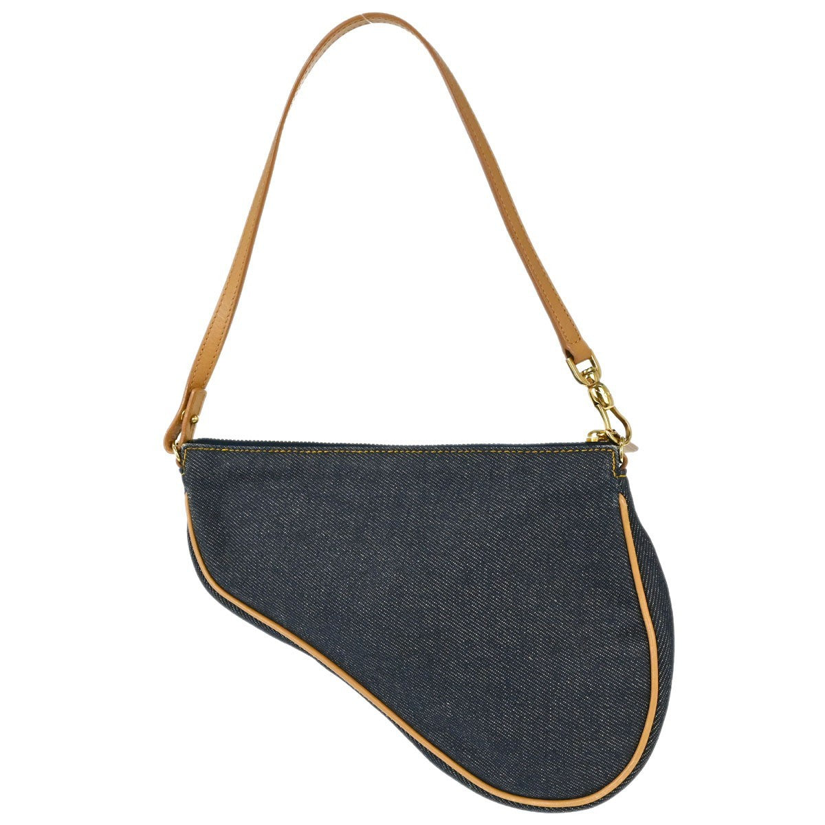 Christian Dior Vintage Saddle Denim Navy Denim_Jeans Handbag (Pre-Owned)