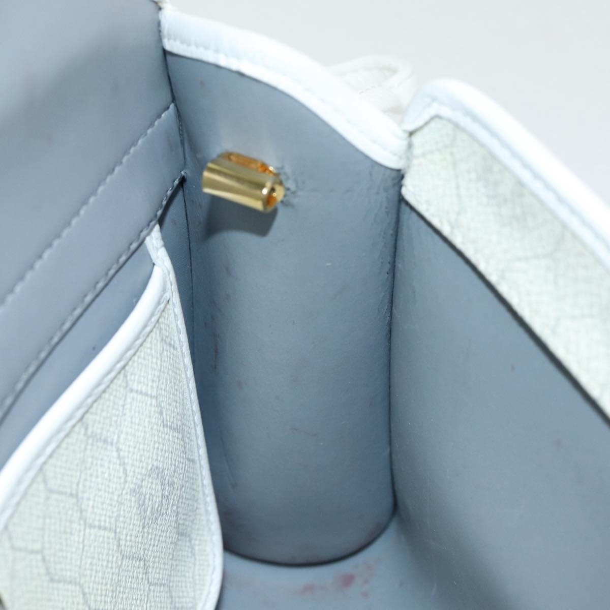 Christian Dior Vintage Honeycomb Canvas White Canvas Shoulder Bag Bag (Pre-Owned)