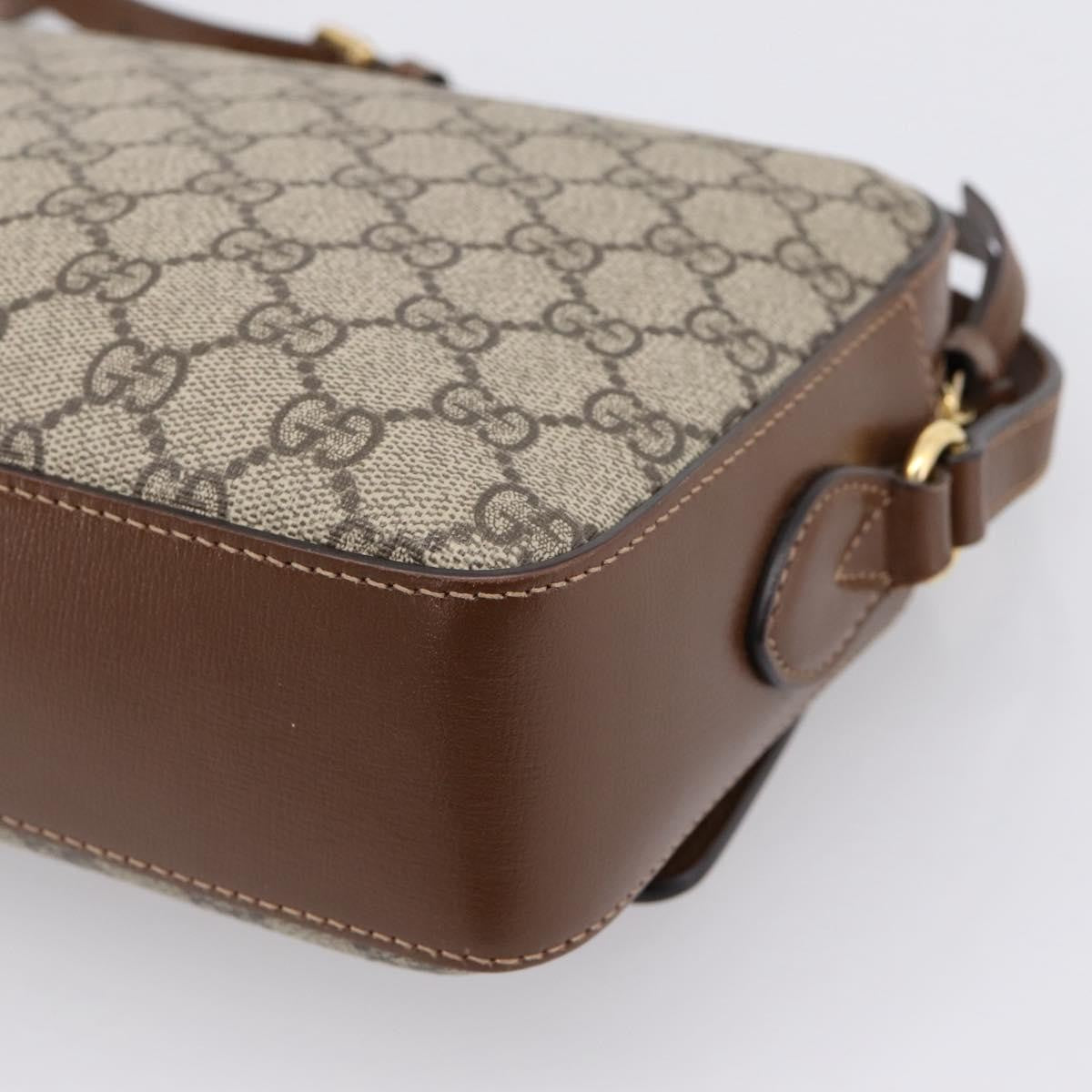 Gucci Horsebit 1955 Flap Pocket Camera Gg Coated Canvas And Leather Beige Canvas Shoulder Bag Bag (Pre-Owned)