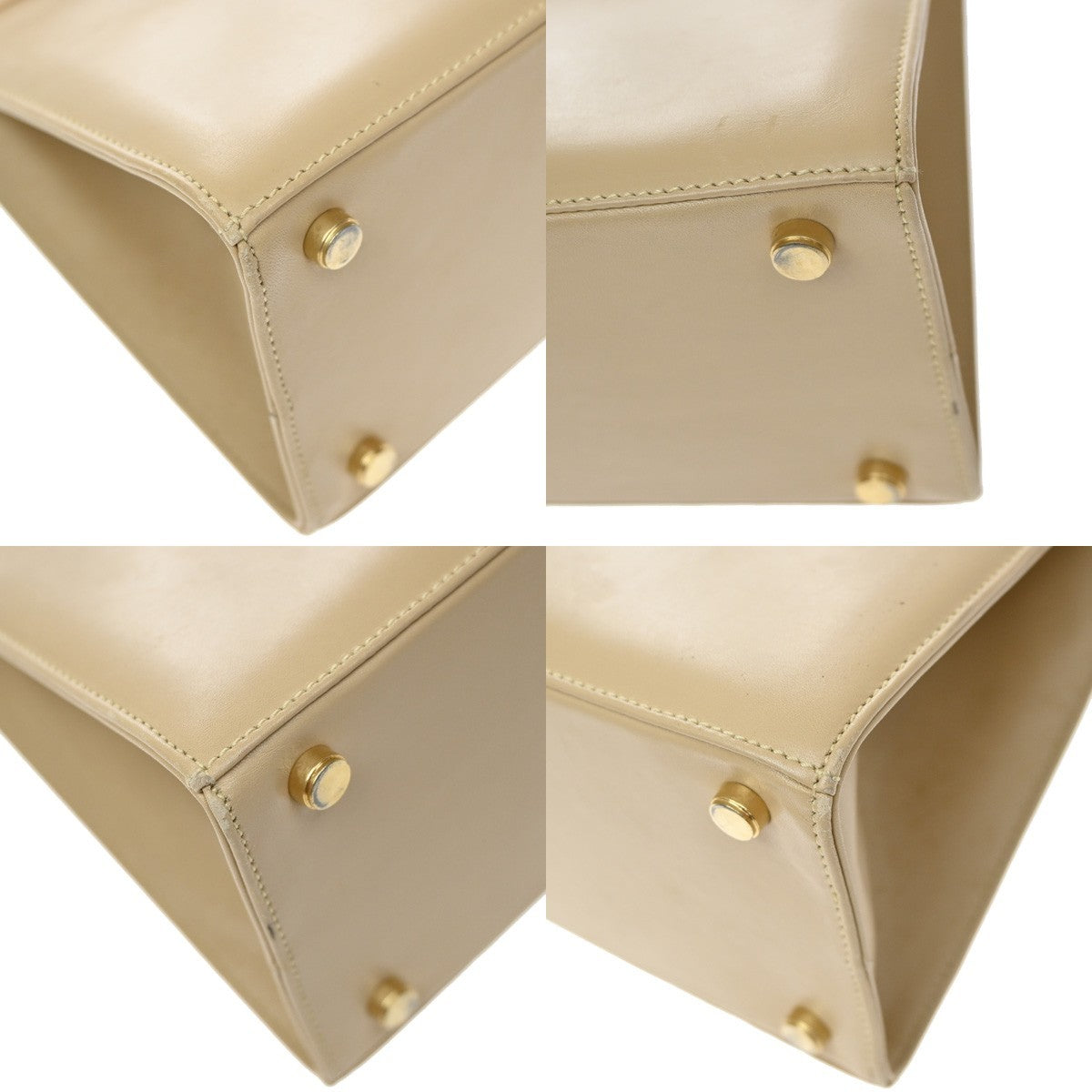Salvatore Ferragamo Convertible Vara Bow Tote Leather Beige Leather Handbag (Pre-Owned)