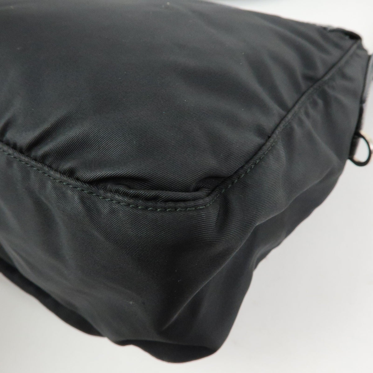 Prada Zip Buckle Messenger Tessuto Black Nylon Handbag (Pre-Owned)