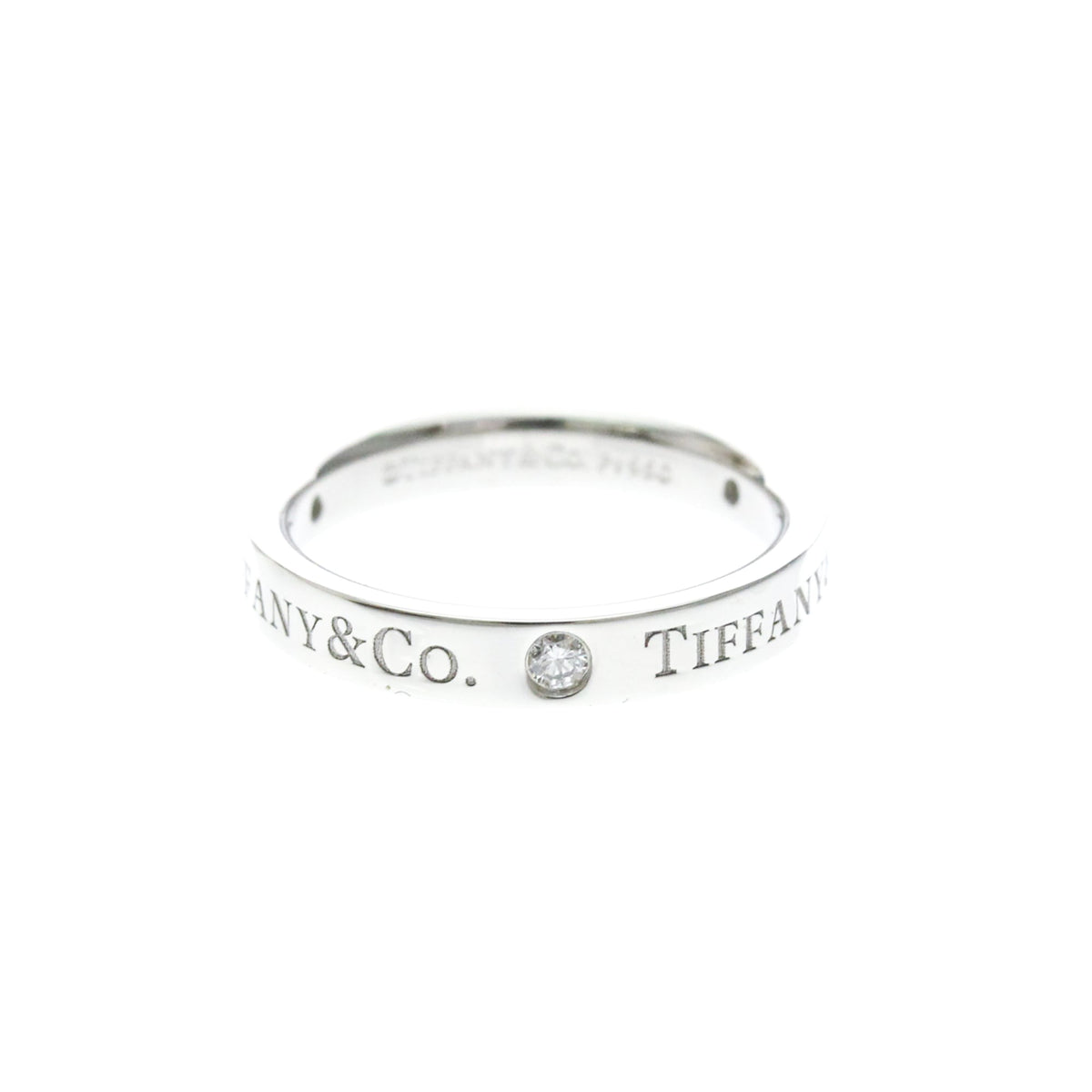 Tiffany & Co. Flat Platinum Silver Platinum Ring Jewelry (Pre-Owned)