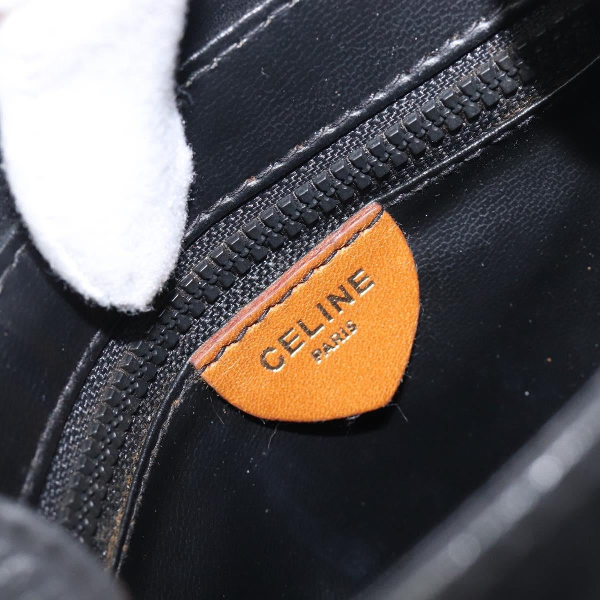 Celine Flap Shoulder Leather Black Leather Shoulder Bag Bag (Pre-Owned)