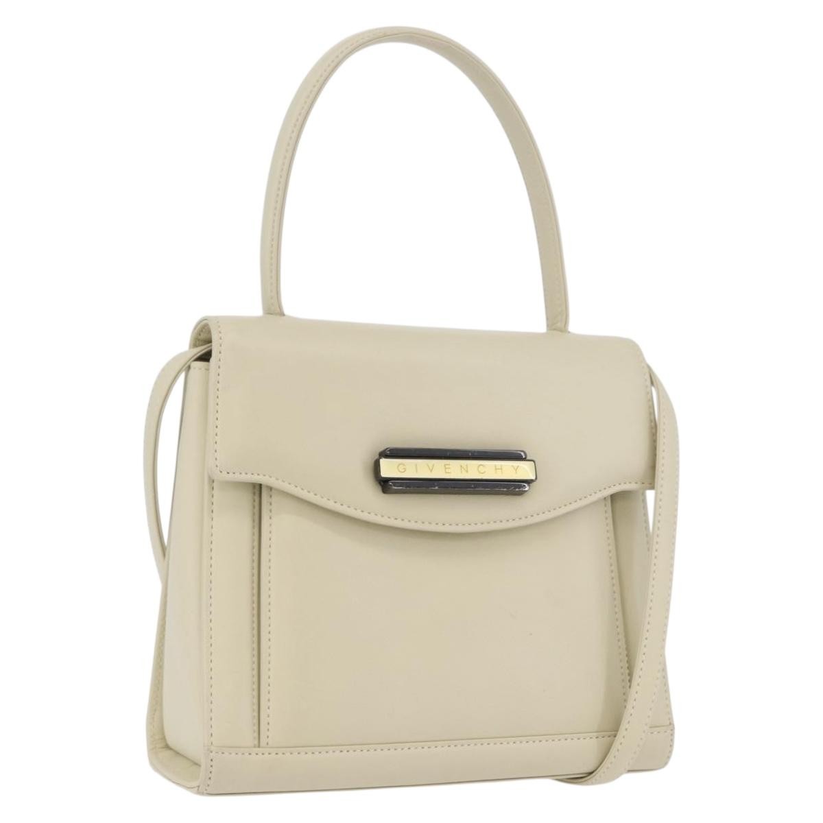Givenchy Vintage Leather Beige Leather Handbag (Pre-Owned)