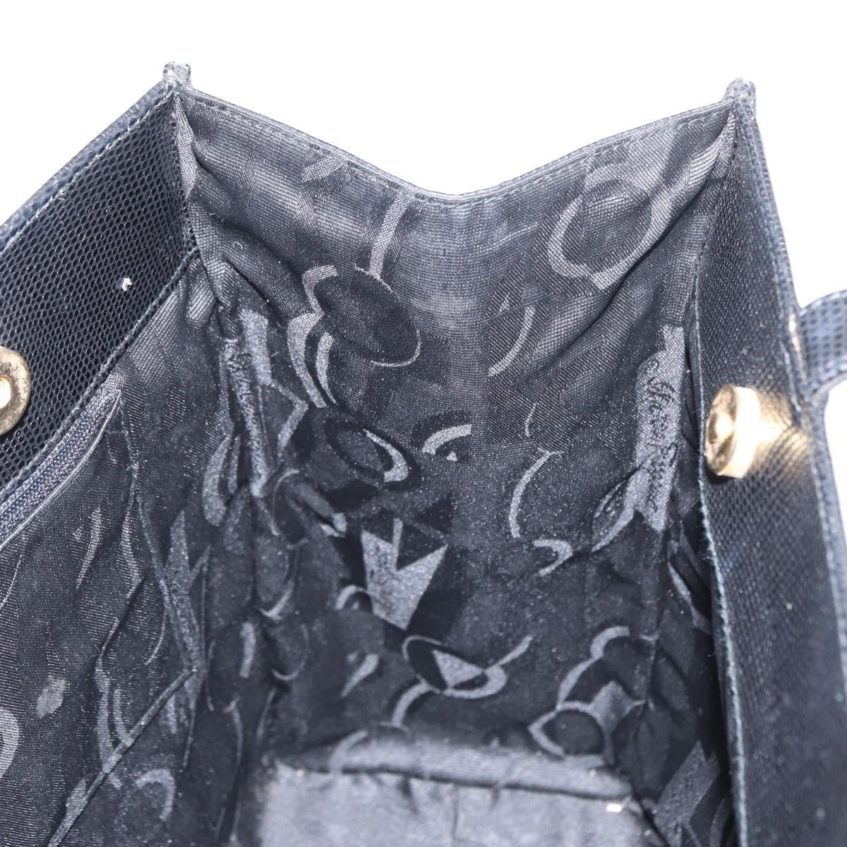 Salvatore Ferragamo Vintage Vara Bow Tote Lizard Embossed Leather Black Leather Tote Bag Bag (Pre-Owned)