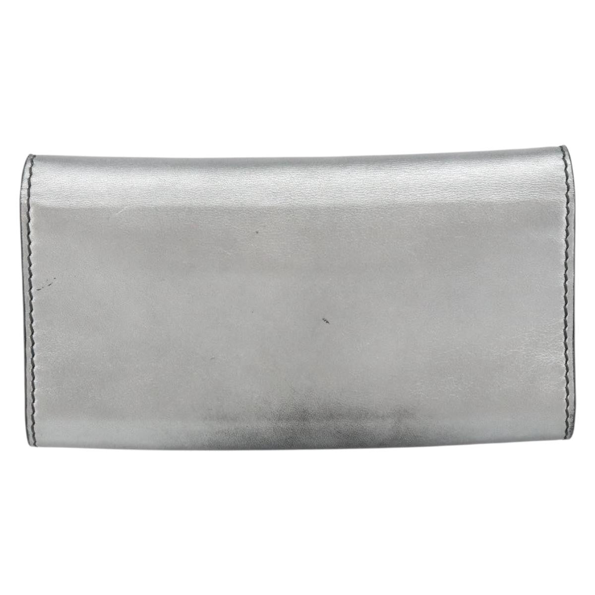 Christian Dior J'adior Croisiere Chain Leather Silver Leather Clutche & Pouche Bag (Pre-Owned)