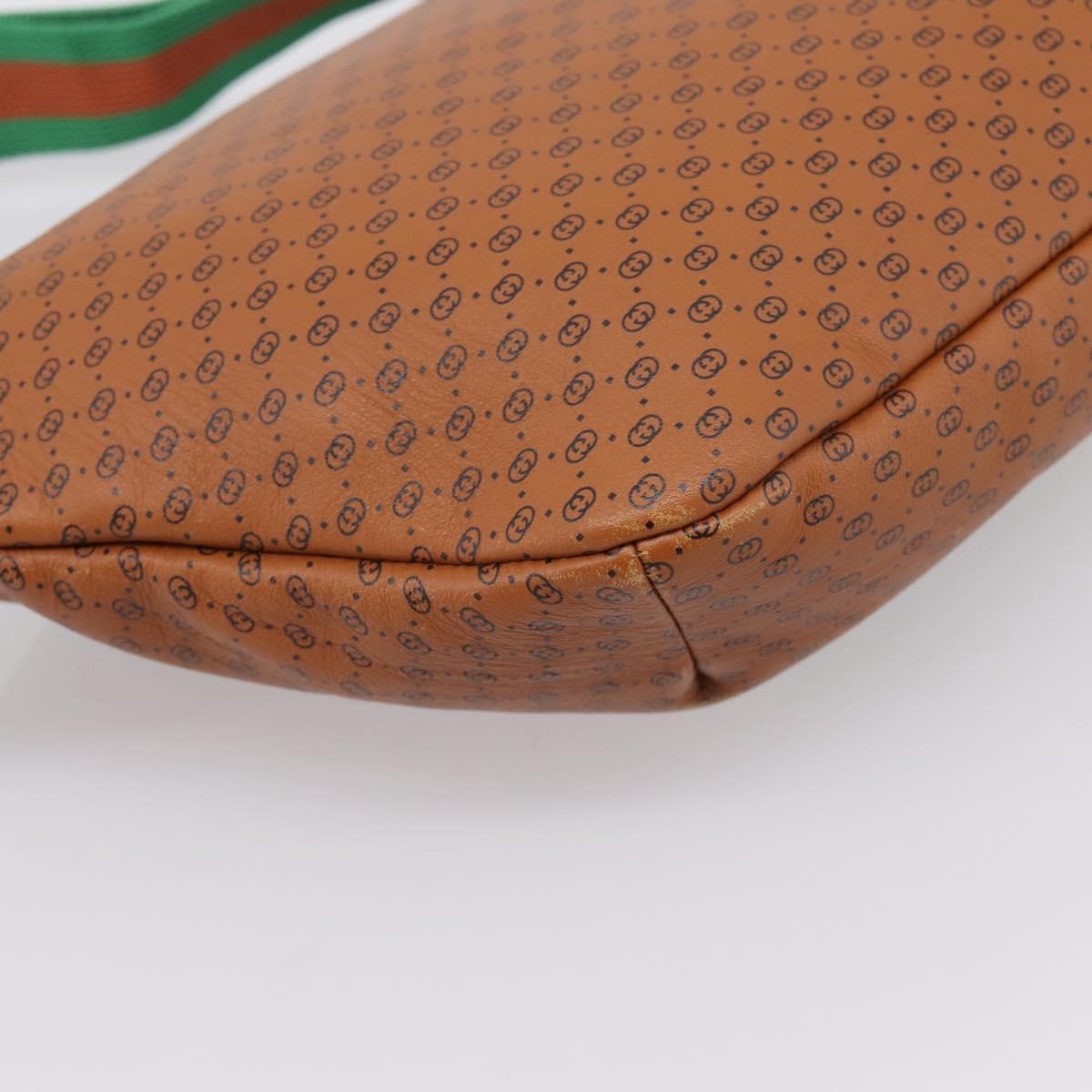 Gucci Dapper Dan Belt Gg Print Leather Brown Leather Clutche & Pouche Bag (Pre-Owned)