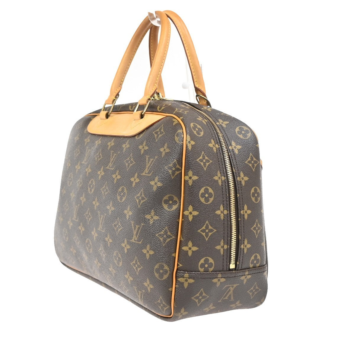 Louis Vuitton Deauville Monogram Canvas Brown Leather Handbag (Pre-Owned)