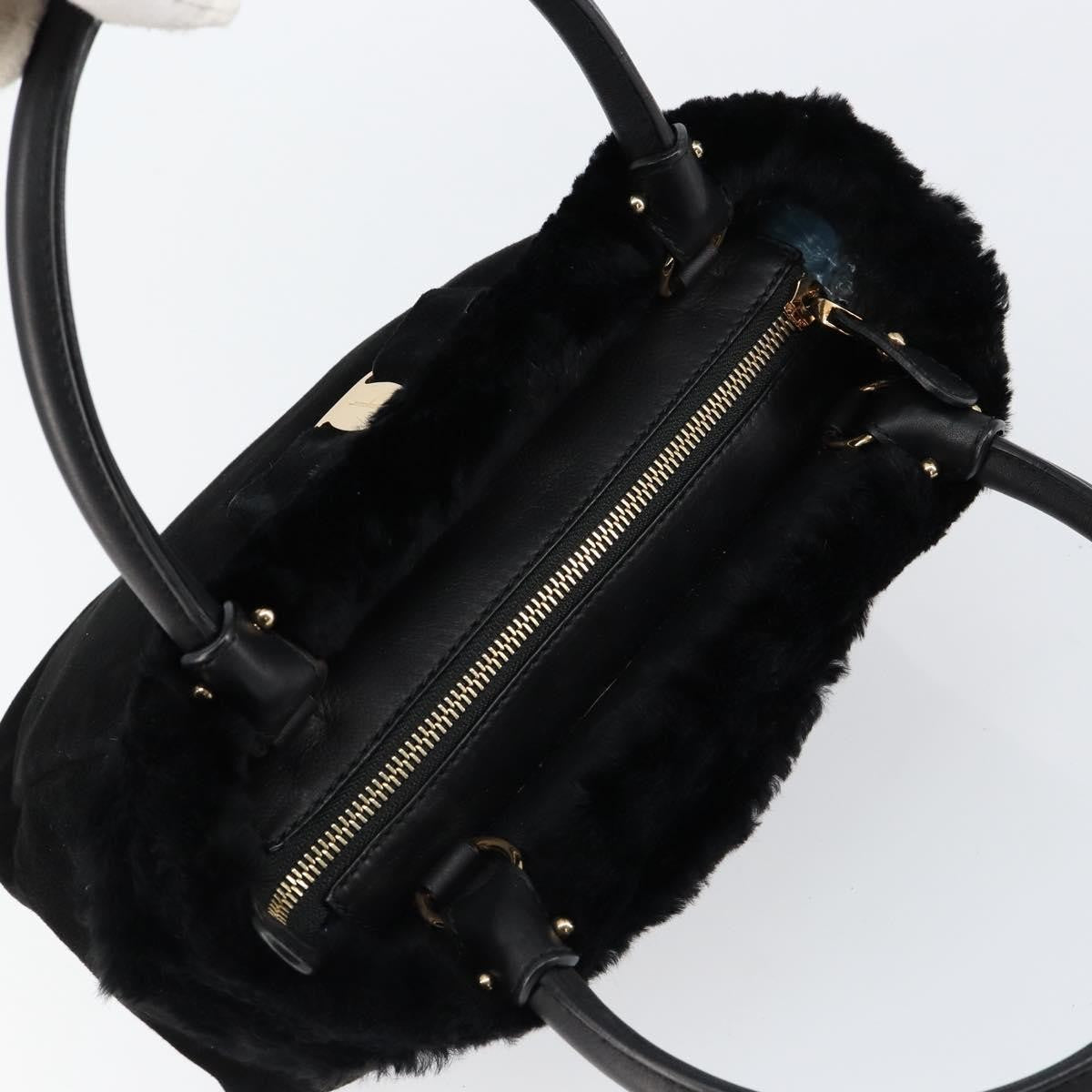 Salvatore Ferragamo Vala Suede Black Suede Handbag (Pre-Owned)