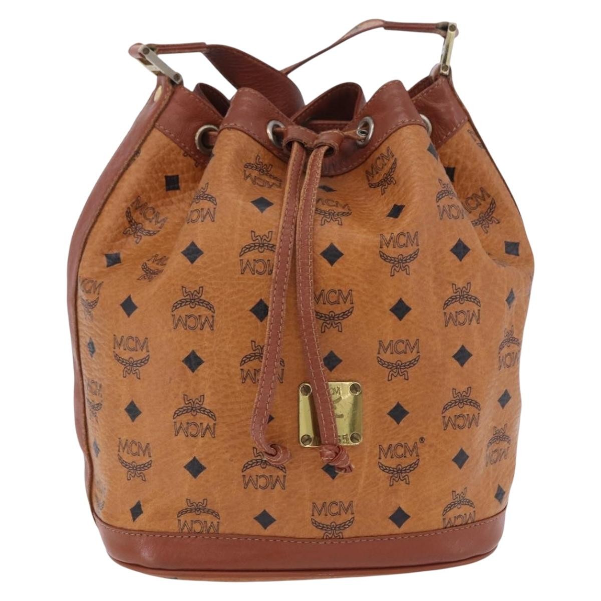 MCM Drawstring Leather Brown Leather Shoulder Bag Bag (Pre-Owned)