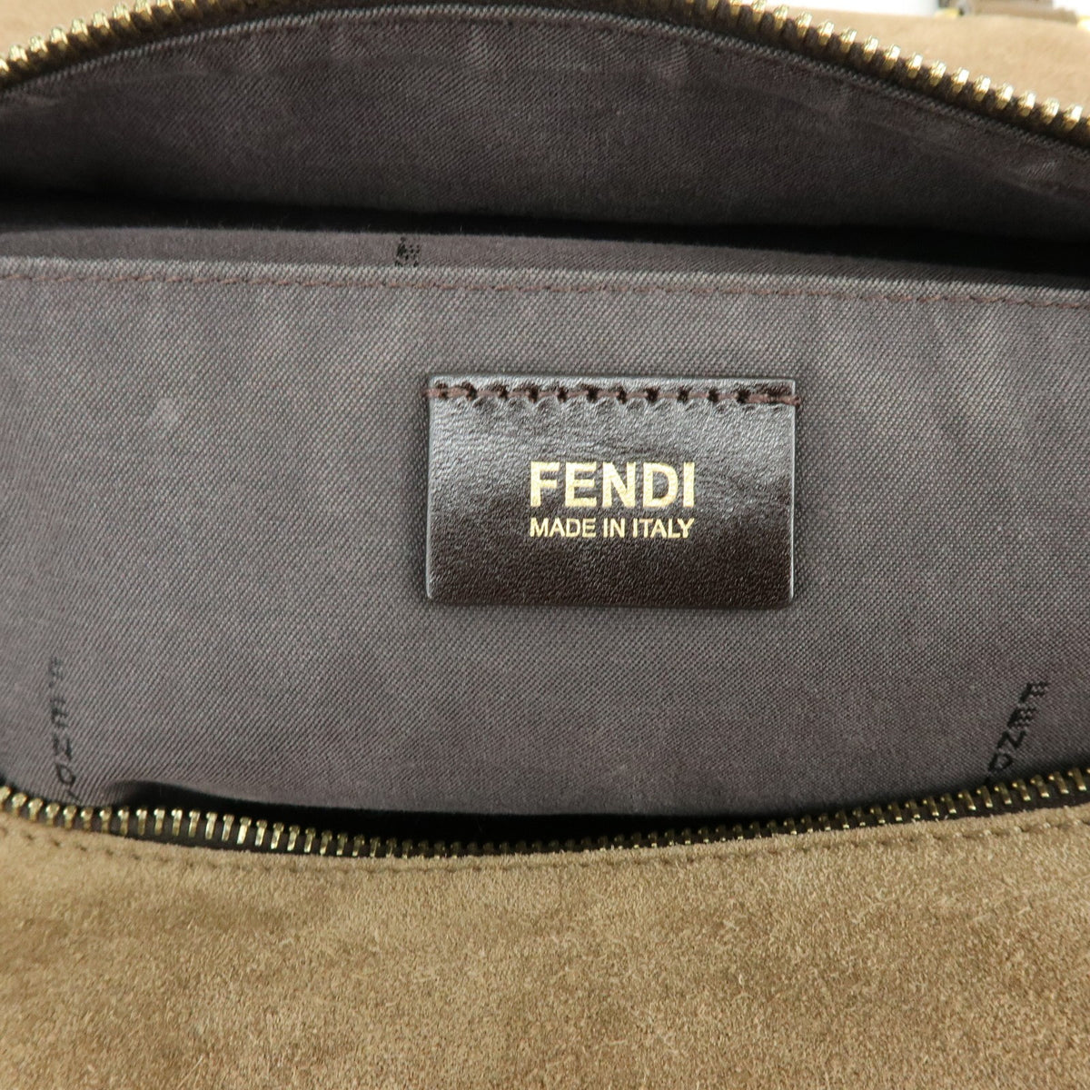 Fendi Boxy Leather With Pequin Canvas Brown Leather Tote Bag Bag (Pre-Owned)
