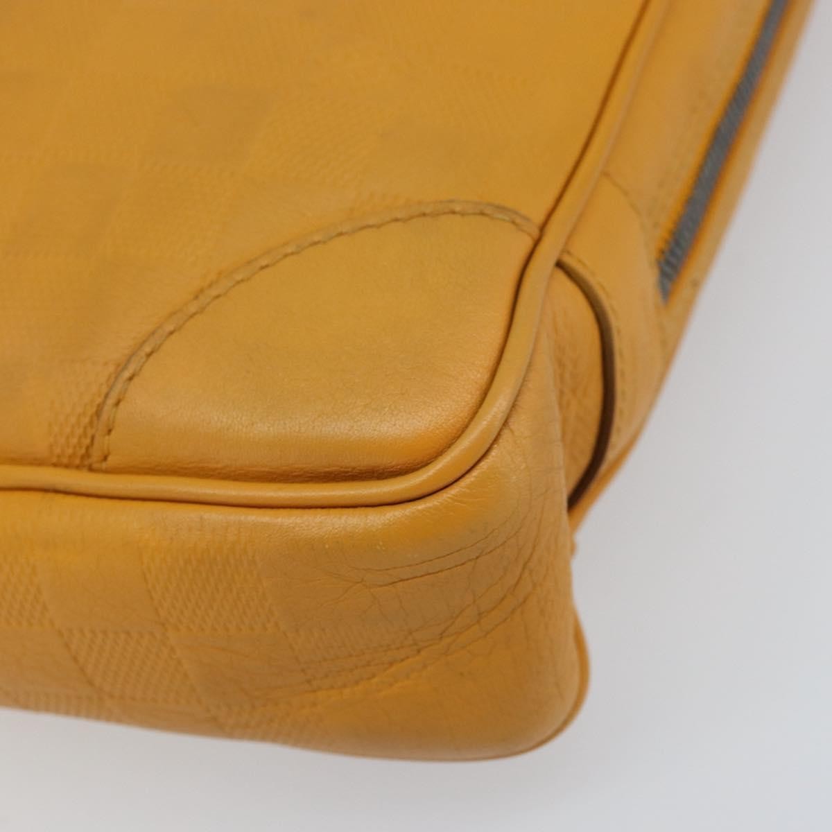 Louis Vuitton Porte-Documents Voyage Damier Infini Leather Yellow Leather Briefcase Bag (Pre-Owned)