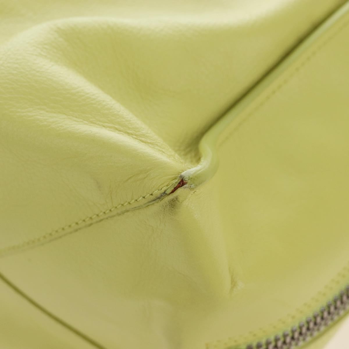 Balenciaga Papier A4 Zip Around Classic Studs Leather Yellow Leather Handbag (Pre-Owned)