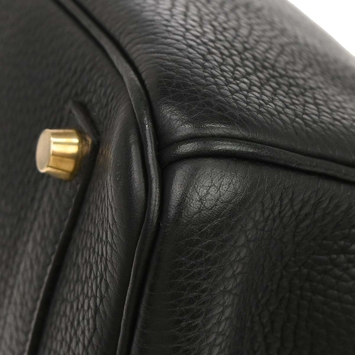 Hermes Birkin Taurillon Clemence Black Leather Handbag (Pre-Owned)