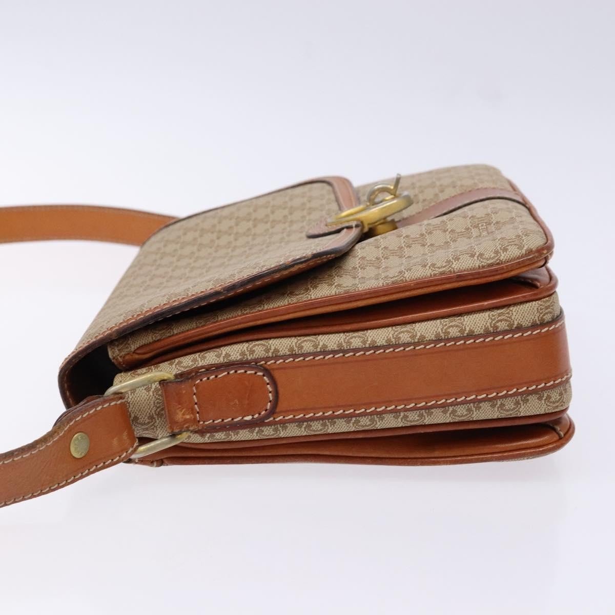 Celine Vintage Macadam Canvas And Leather Beige Canvas Bag (Pre-Owned)