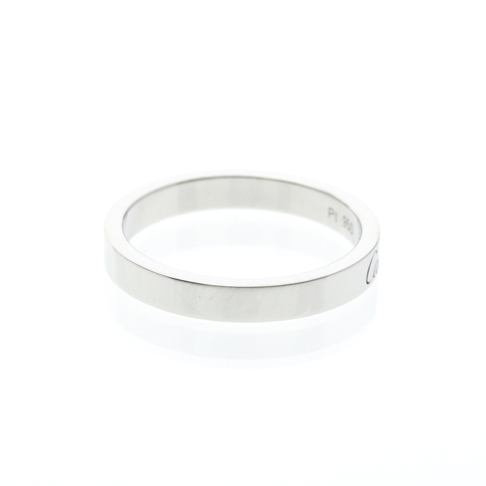 Cartier C De Cartier Wedding Band Platinum Silver Platinum Ring Jewelry (Pre-Owned)
