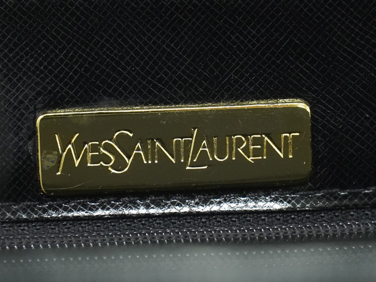 Saint Laurent Vintage Leather Black Leather Handbag (Pre-Owned)