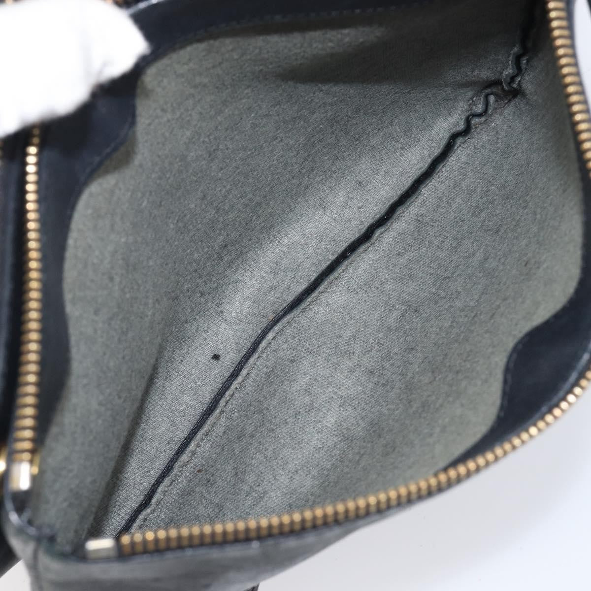 Celine Trio Leather Black Leather Crossbody Bag Bag (Pre-Owned)