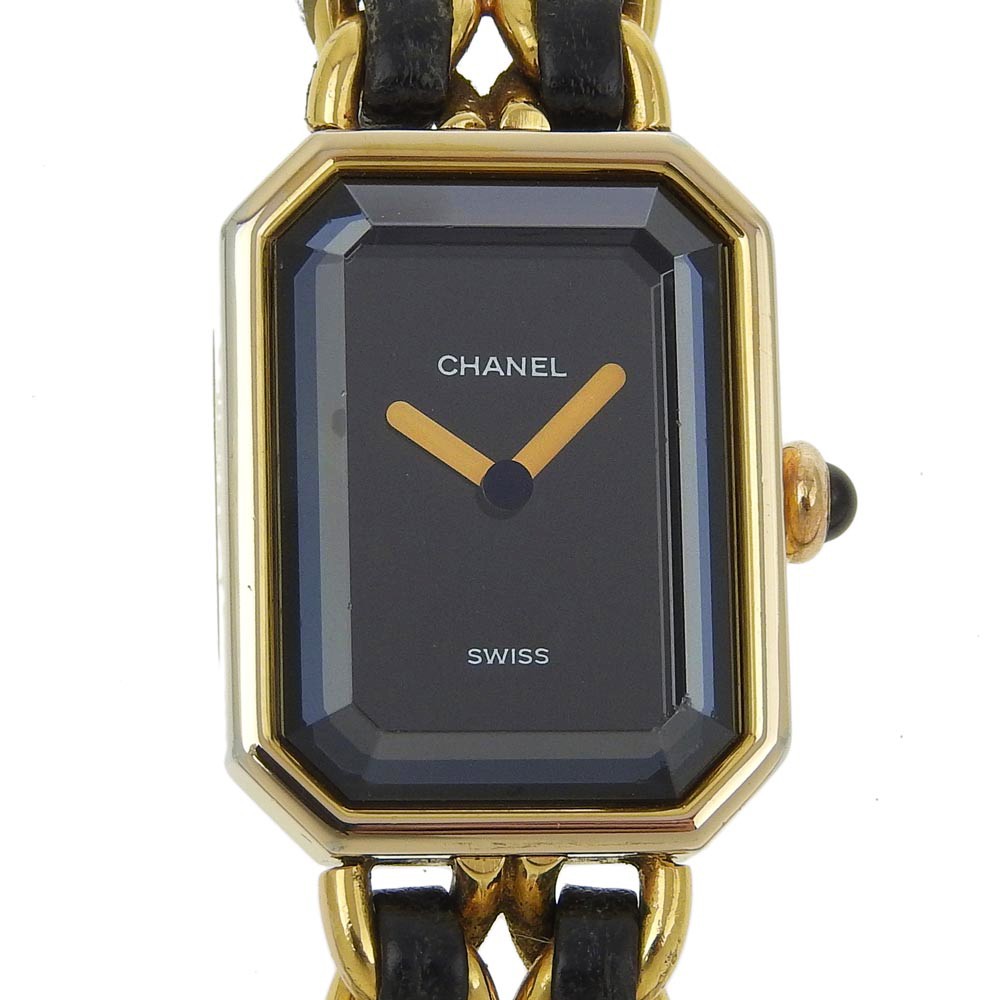 Chanel Premiere Rock Quartz Plated Metal And Leather Watch (Pre-Owned)