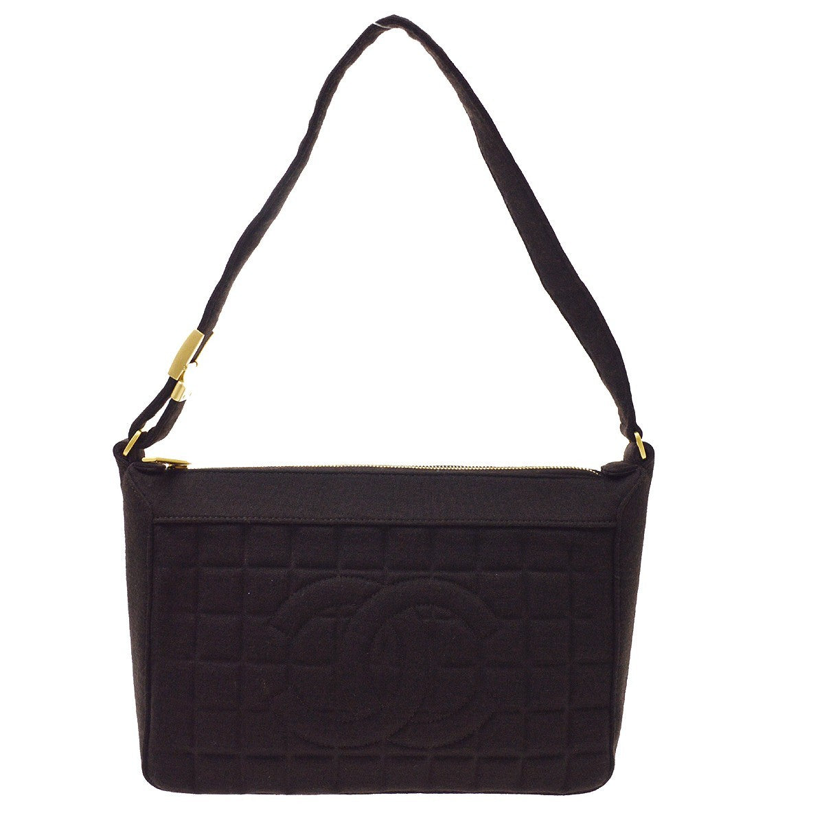 Chanel Chocolate Bar Cc Quilted Jersey Brown Cotton Shoulder Bag Bag (Pre-Owned)