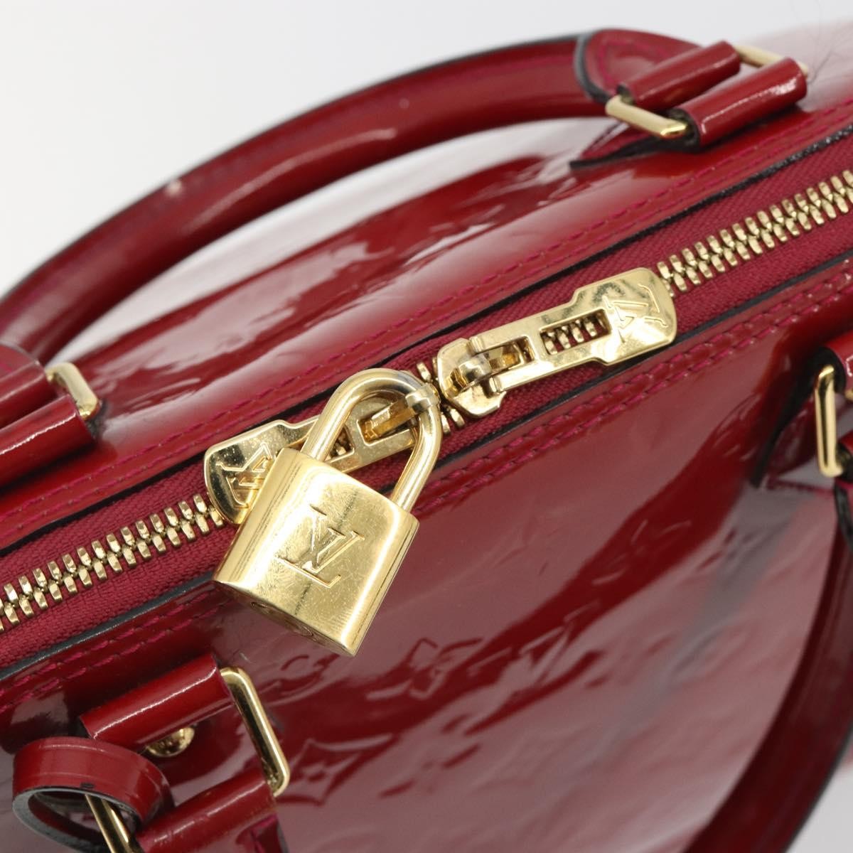 Louis Vuitton Alma Monogram Vernis Red Patent_Leather Handbag (Pre-Owned)