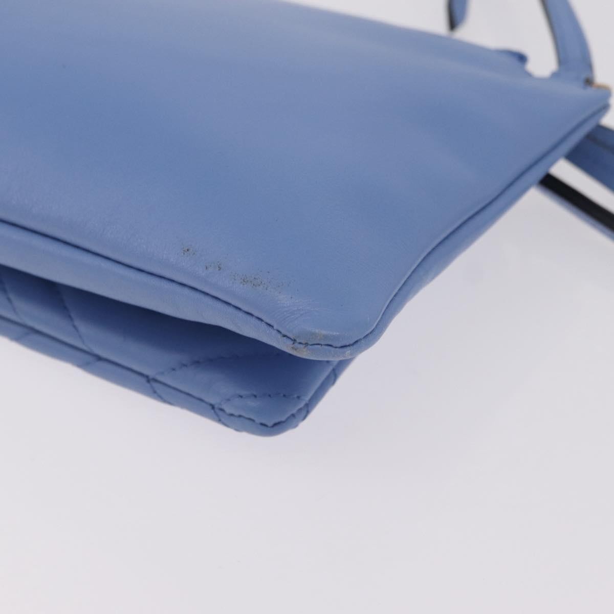 Gucci Gg Marmont Double Matelasse Leather Blue Leather Crossbody Bag Bag (Pre-Owned)