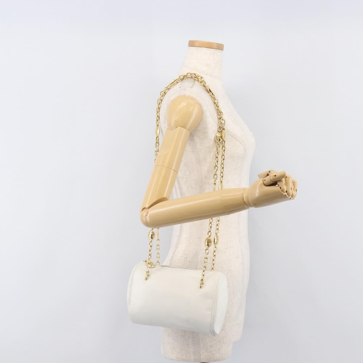 Christian Dior Shoulder Leather White Leather Shoulder Bag Bag (Pre-Owned)
