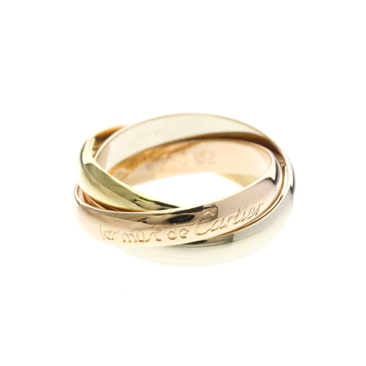 Cartier Trinity 18K Tricolor Gold Gold Gold Ring Jewelry (Pre-Owned)