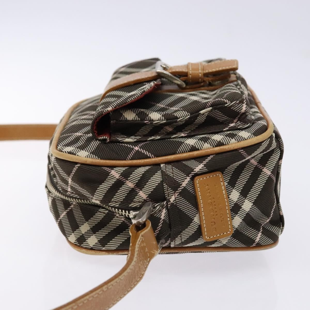 Burberry Nova Check Blue Label Canvas Brown Canvas Shoulder Bag Bag (Pre-Owned)