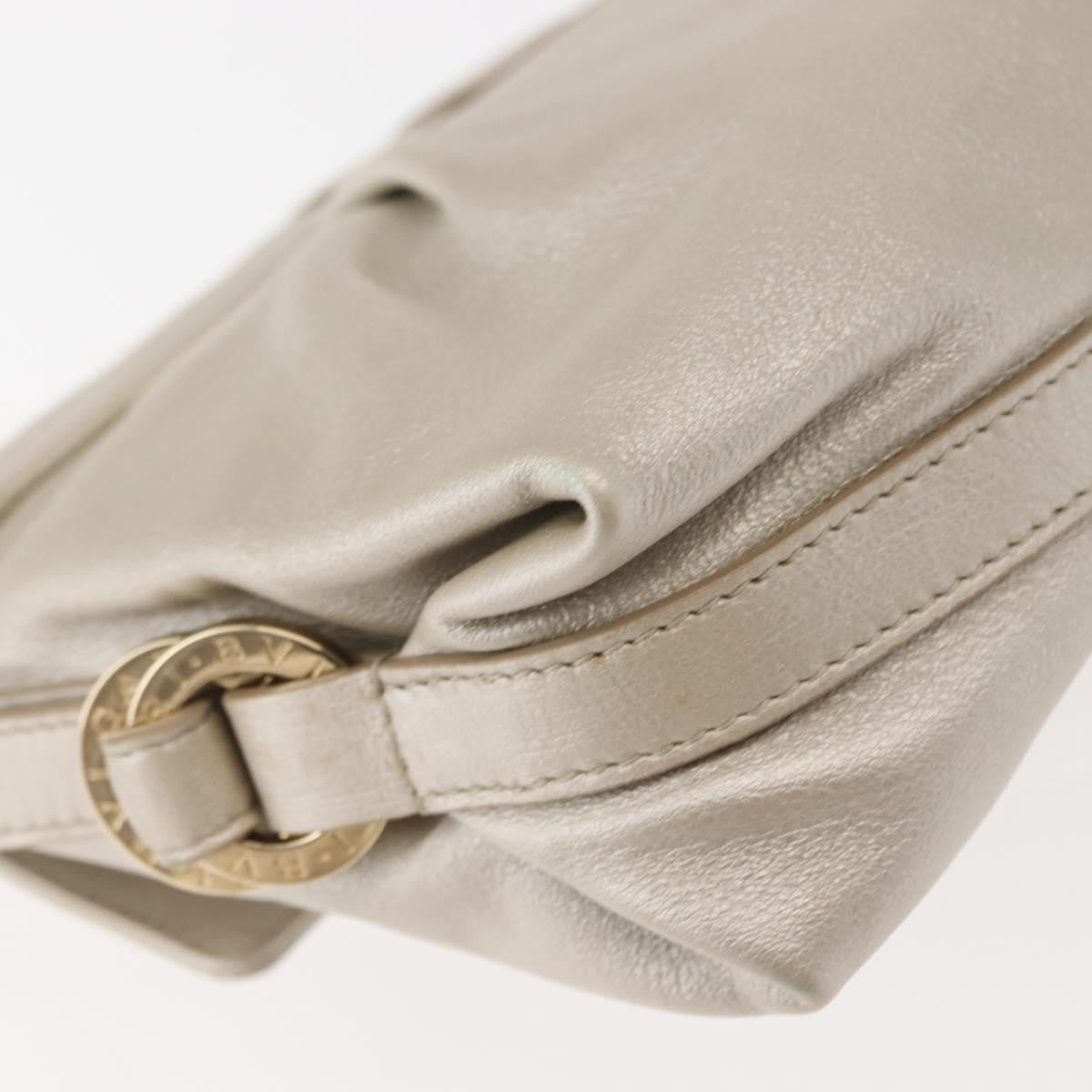 Bvlgari Chandra Flap Leather Silver Leather Bag (Pre-Owned)