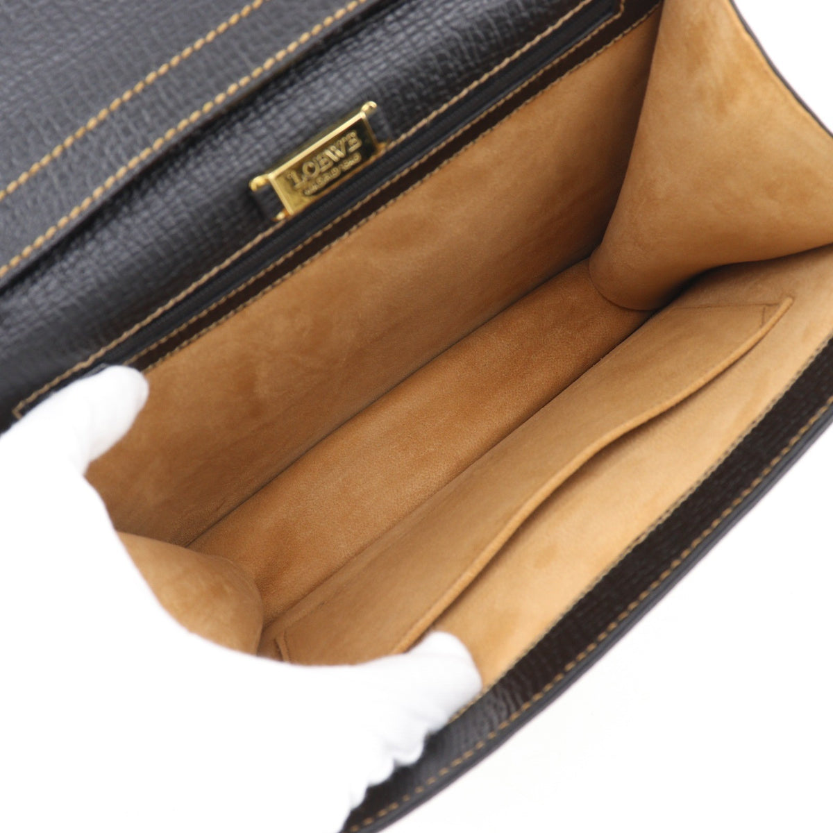 Loewe Barcelona Dome Top Handle Leather Black Leather Handbag (Pre-Owned)