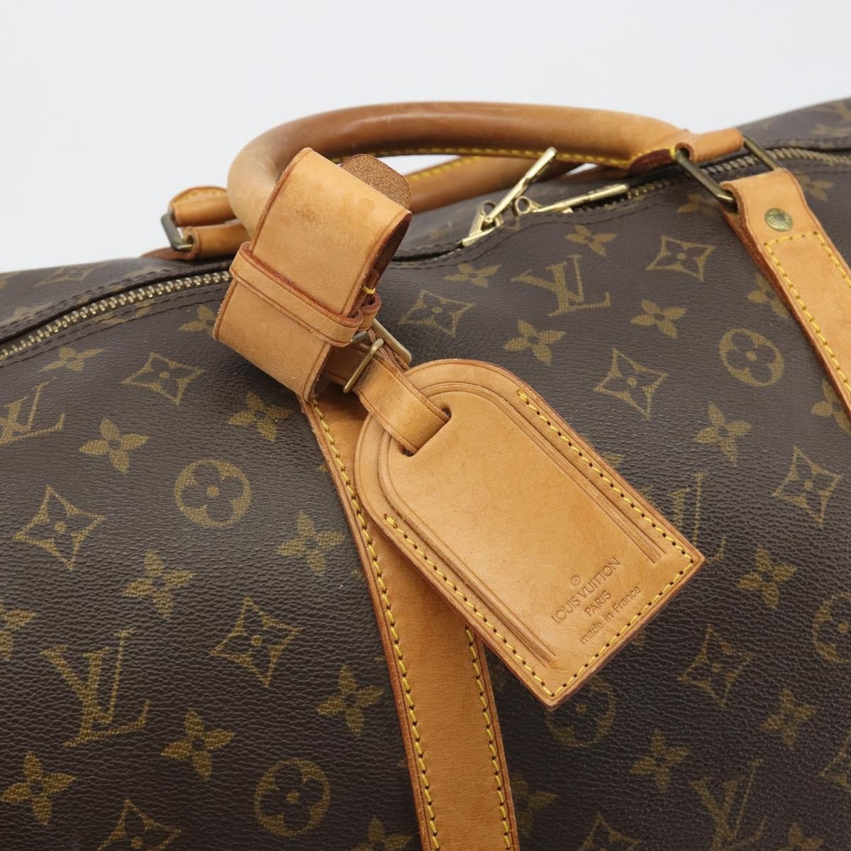 Louis Vuitton Keepall Bandoulière Monogram Brown Canvas Travel Bag Bag (Pre-Owned)