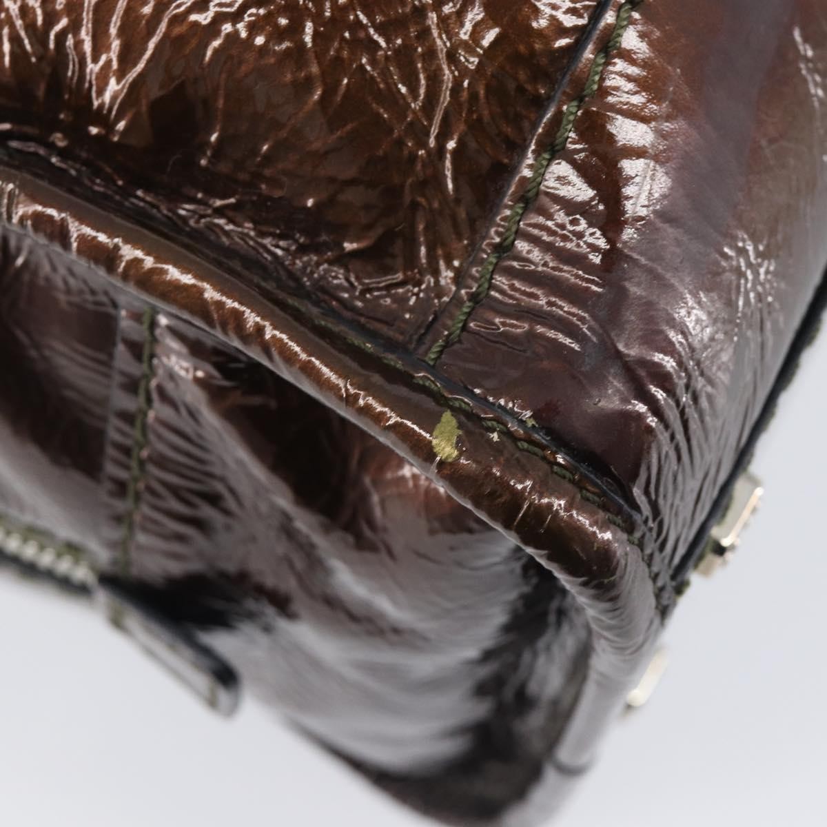 Loewe Amazona Patent Brown Patent_Leather Handbag (Pre-Owned)