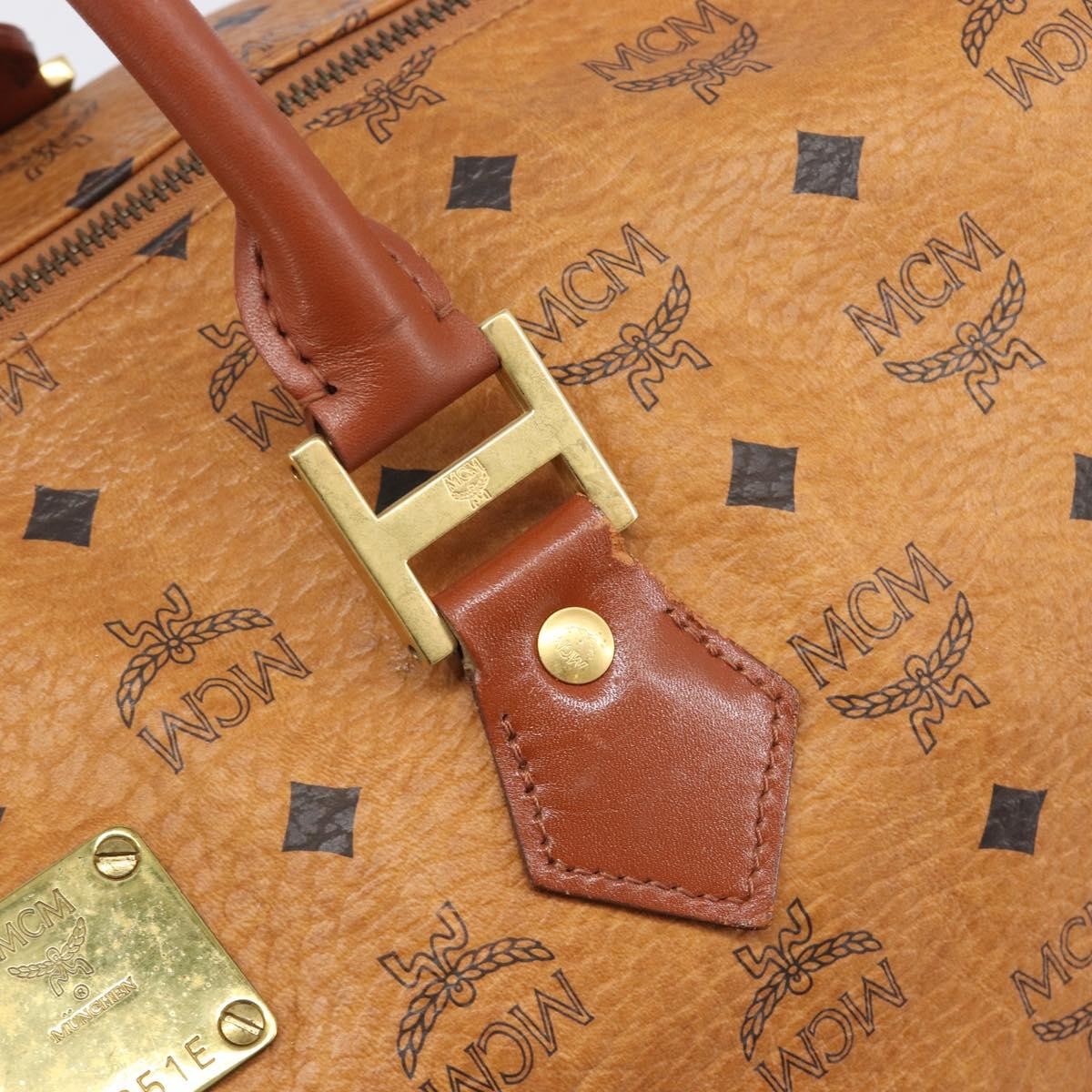 MCM Vicetos Leather Brown Leather Travel Bag Bag (Pre-Owned)