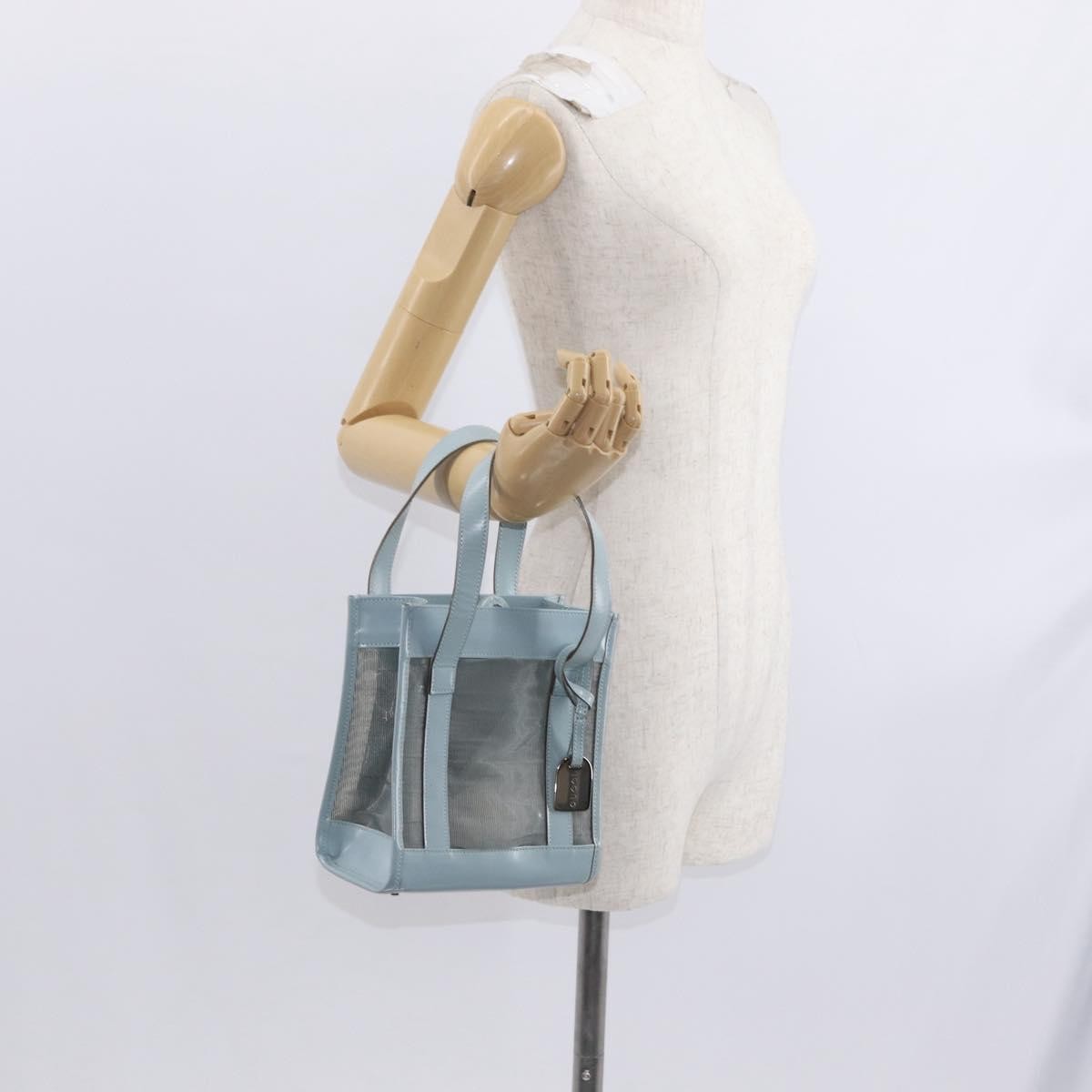 Gucci Vintage Leather Blue Leather Handbag (Pre-Owned)