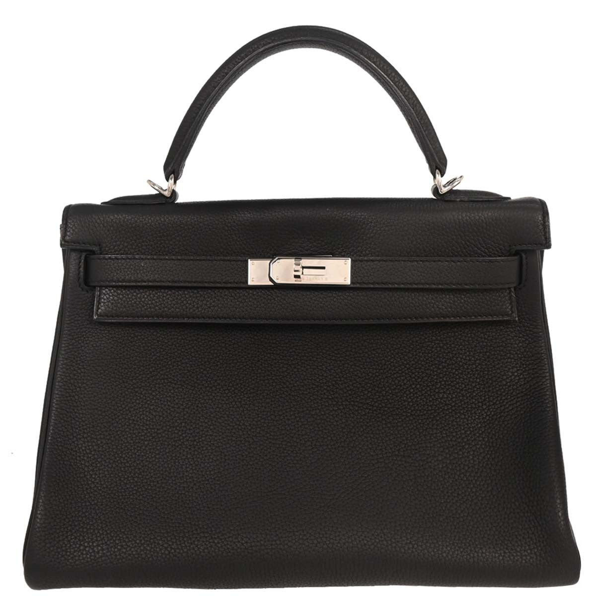 Hermes Kelly Black Togo With Gold Hardware Black Togo_Leather Handbag (Pre-Owned)