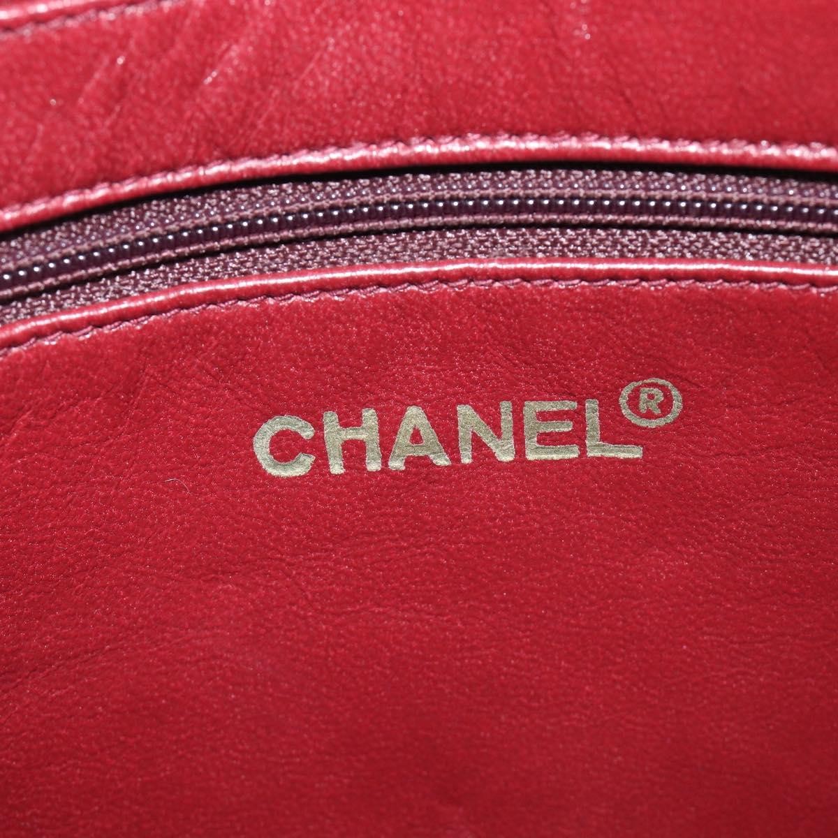 Chanel Vintage Front Pocket Camera Chevron Lambskin Black Leather Handbag (Pre-Owned)