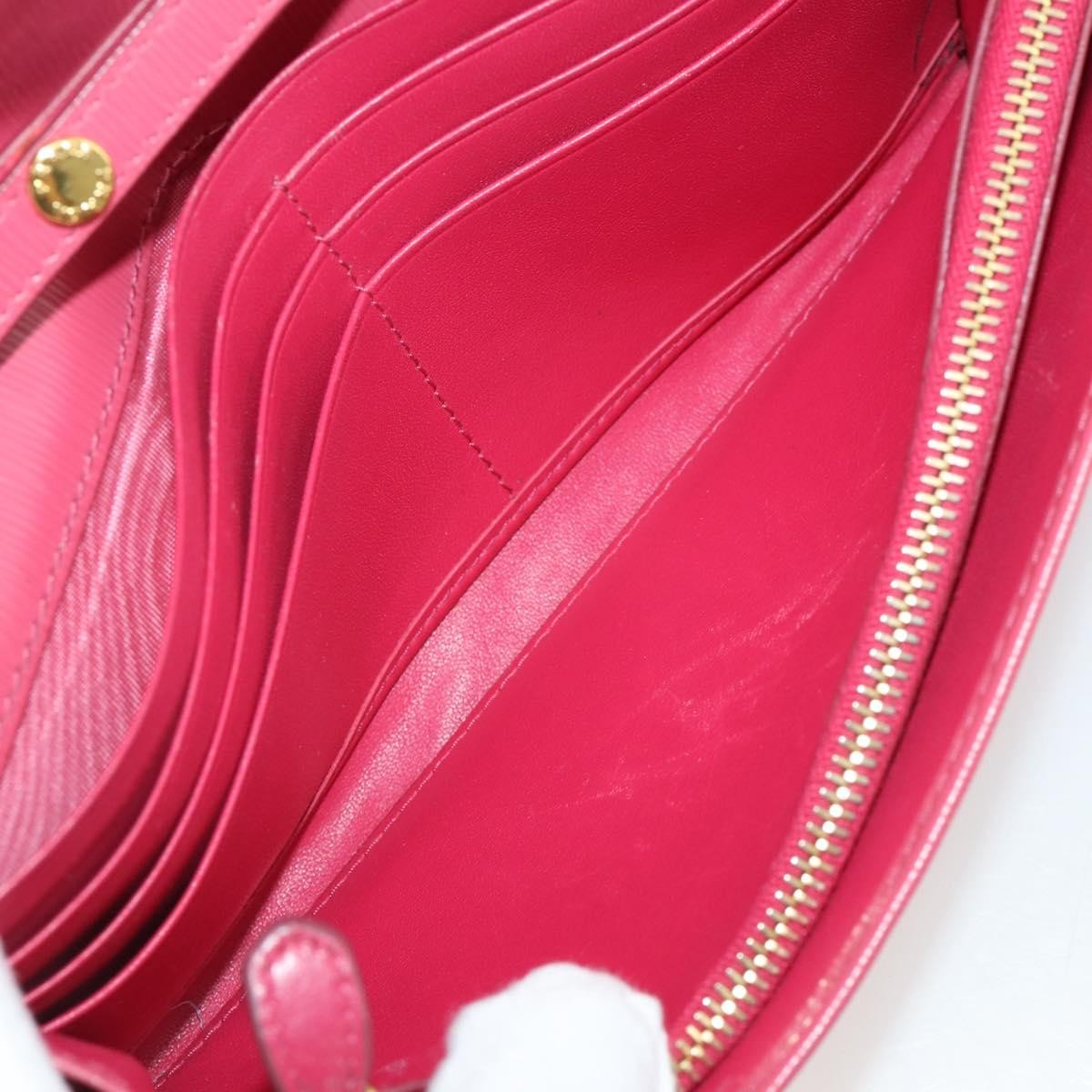 Prada Wallet On Chain Saffiano Leather Pink Leather Crossbody Bag Bag (Pre-Owned)