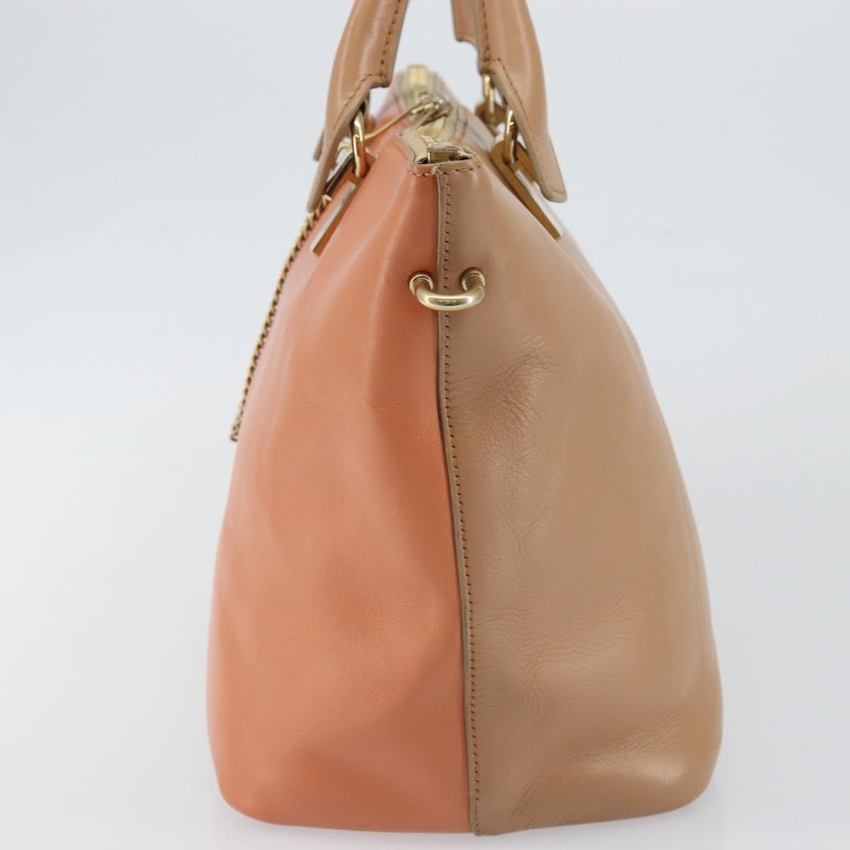 Chloe Bicolor Baylee Satchel Leather Orange Leather Handbag (Pre-Owned)