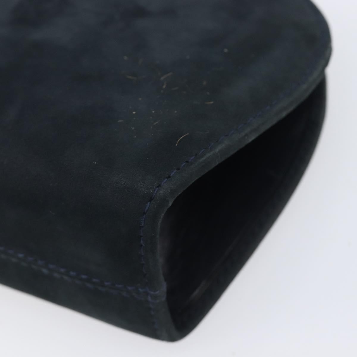 Salvatore Ferragamo Vintage Gancini Chain Suede Black Suede Shoulder Bag Bag (Pre-Owned)