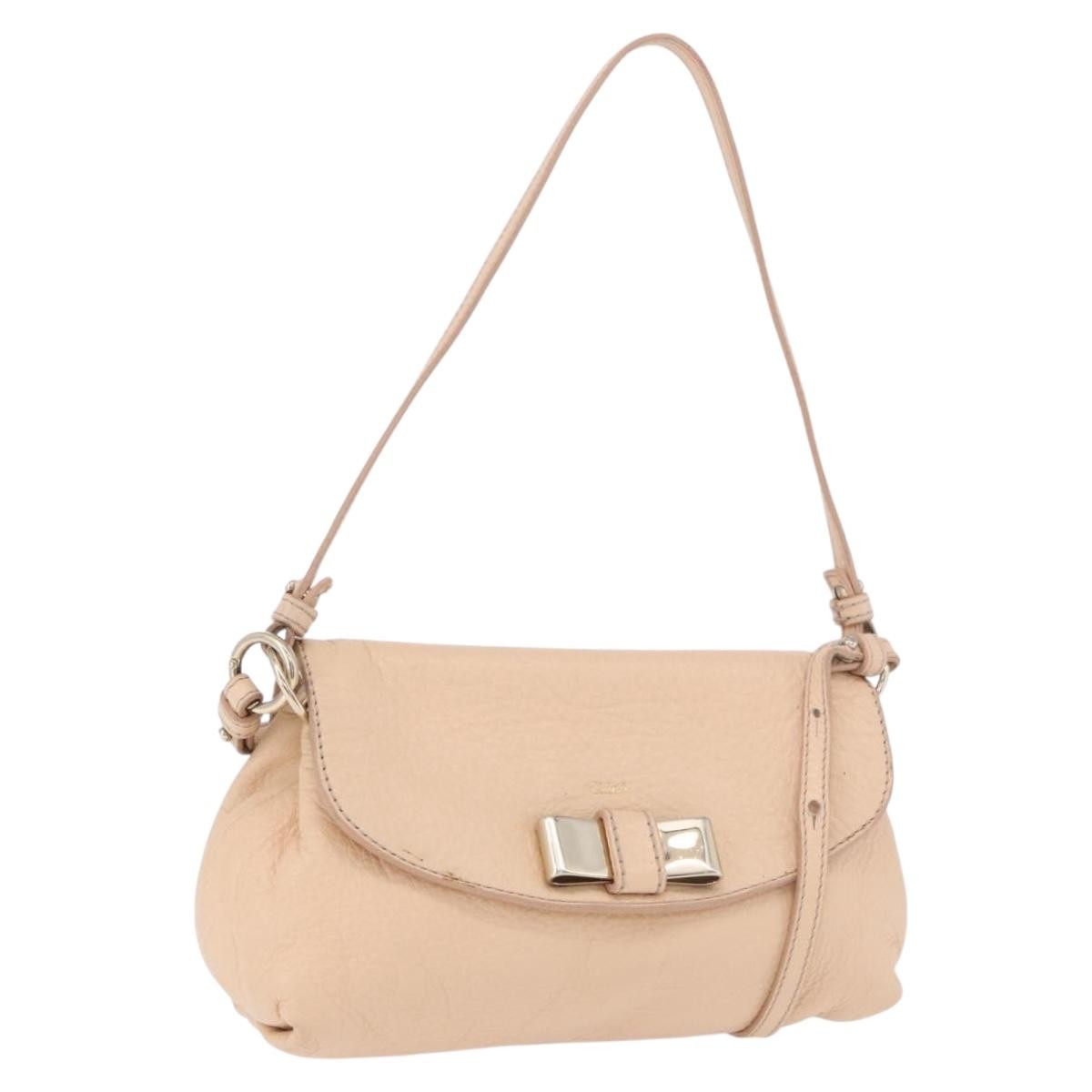 Chloe Lily Leather Beige Leather Shoulder Bag Bag (Pre-Owned)