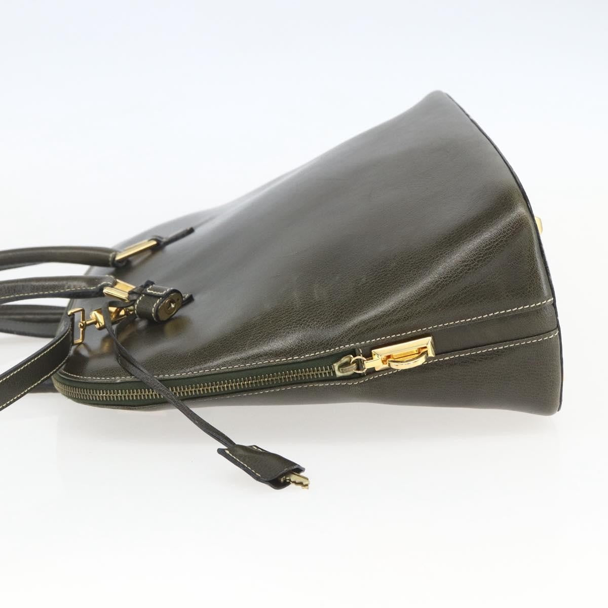Salvatore Ferragamo Vintage Leather Khaki Leather Handbag (Pre-Owned)
