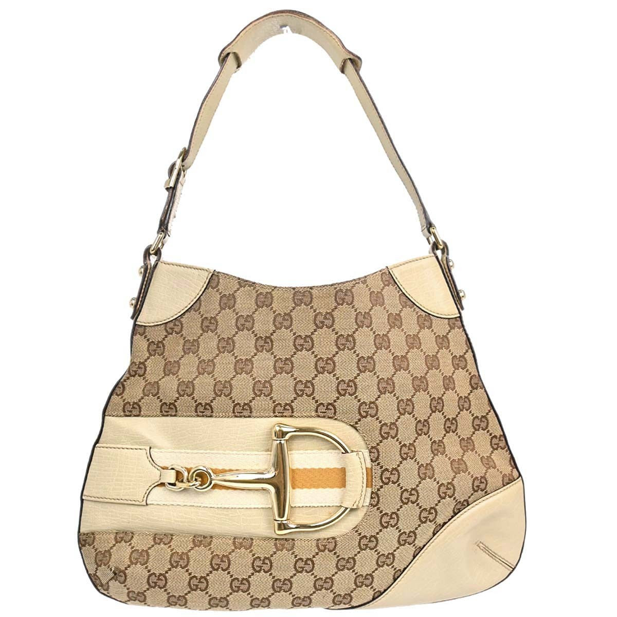 Gucci Horsebit Canvas Beige Canvas Clutche & Pouche Bag (Pre-Owned)