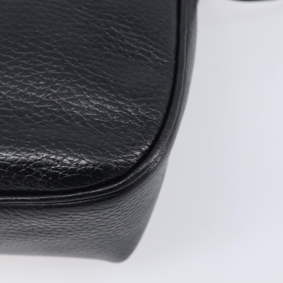 Celine Vintage Circle Logo Leather Black Leather Crossbody Bag Bag (Pre-Owned)