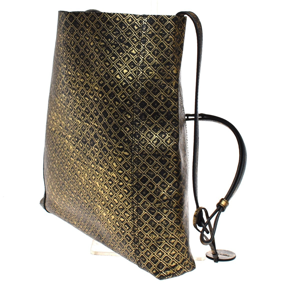 Bottega Veneta Messenger Butterfly Intrecciomirage Intarsio Leather Gold Leather Handbag (Pre-Owned)
