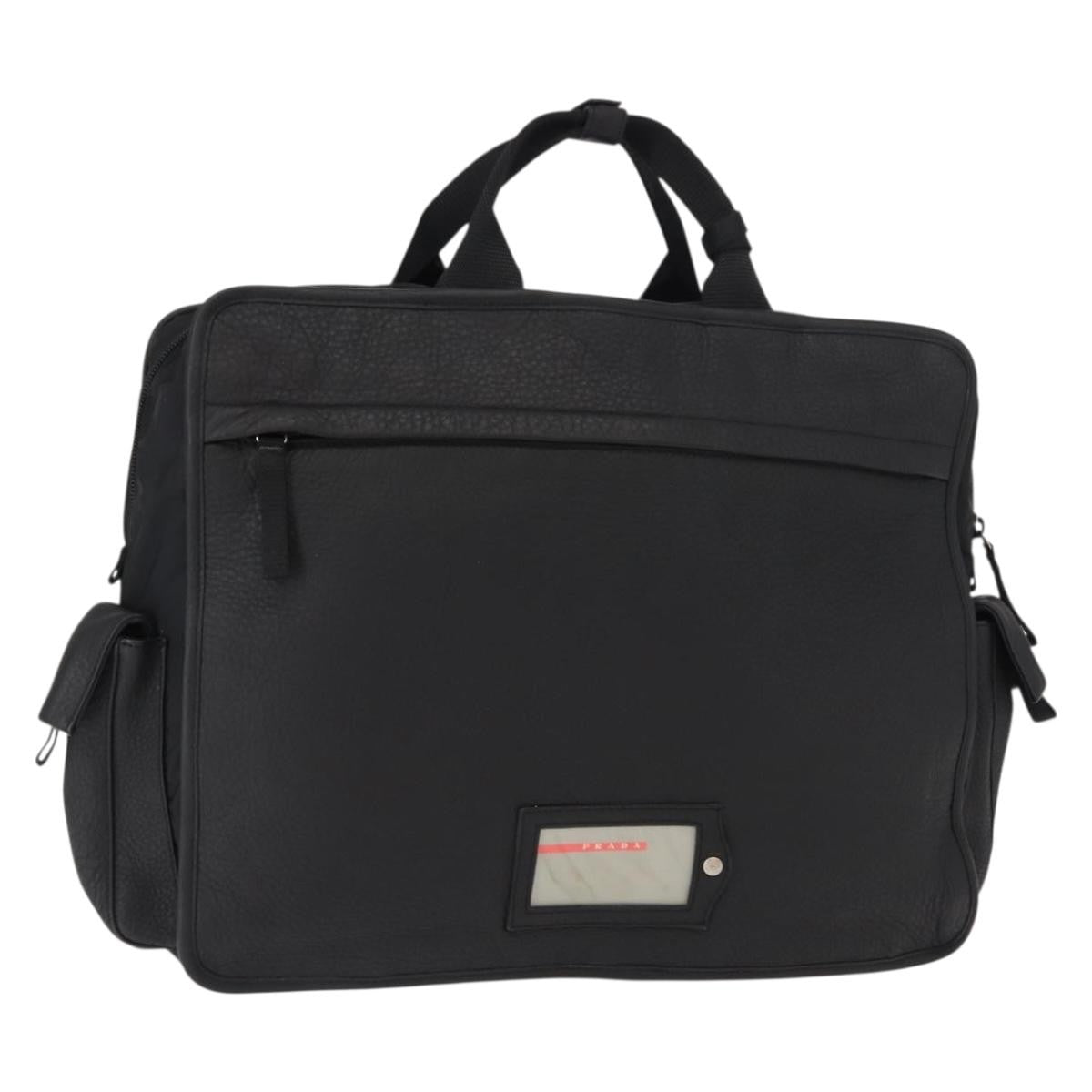 Prada Sport Nylon And Leather Black Nylon Briefcase Bag (Pre-Owned)