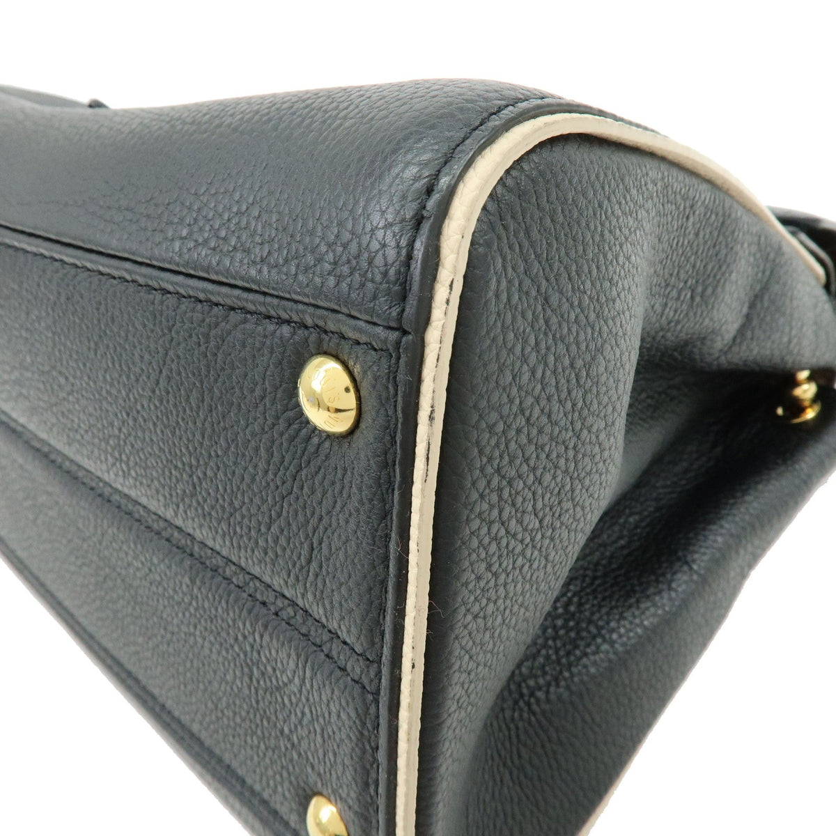 Louis Vuitton Double V Calfskin With Monogram Canvas Black Leather Handbag (Pre-Owned)