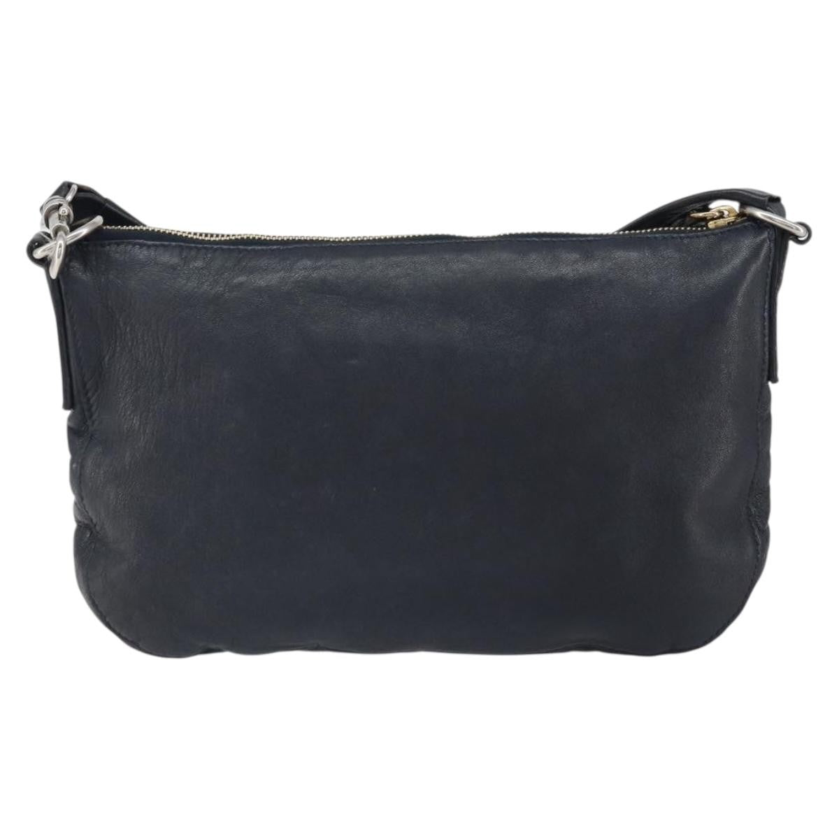 Celine Vintage Leather Navy Leather Shoulder Bag Bag (Pre-Owned)