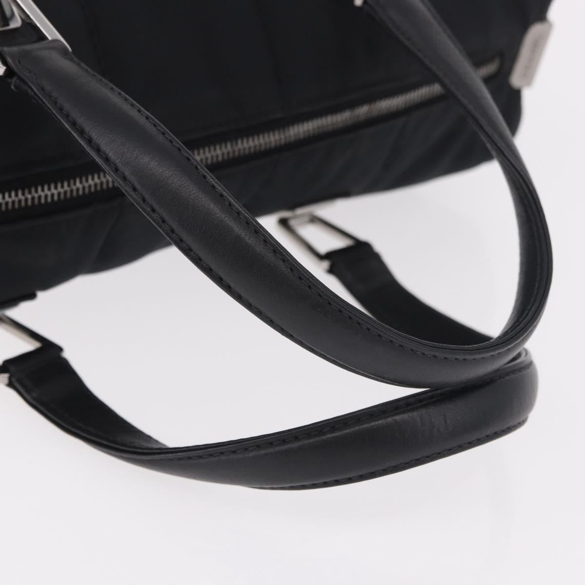 Chanel Square Stitch Boston Quilted Nylon Black Nylon Handbag (Pre-Owned)